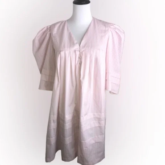 Anthropoogie MABEL Romantic and Feminine Pink Puff Sleeve Babydoll Dress Size M - Picture 4 of 6